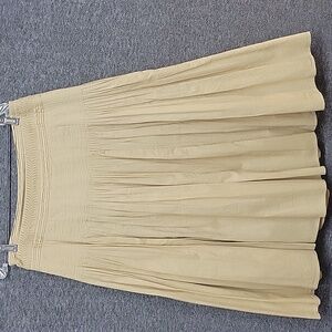 Ralph Lauren Pleated Light Brown SKIRT Ladies Sz 8 100% Cotton